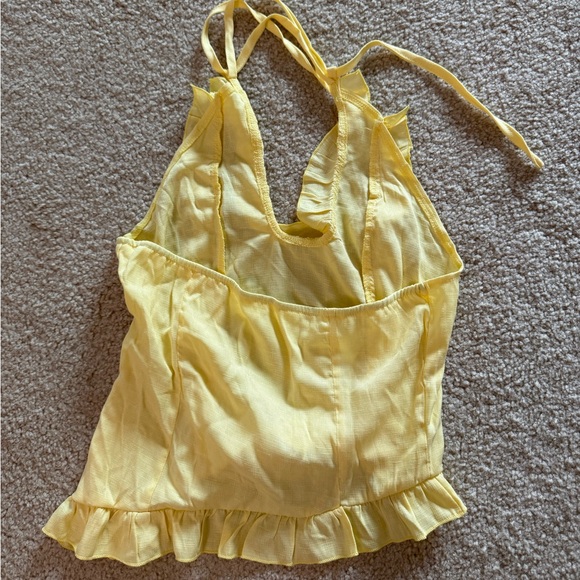 Yellow Ruffled Halter Top - Picture 3 of 7
